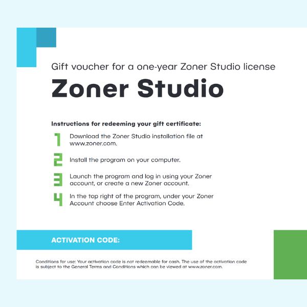 Zoner Studio as a gift
